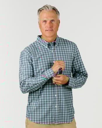 Men's Blue & Coral Grammercy Buttondown Shirt