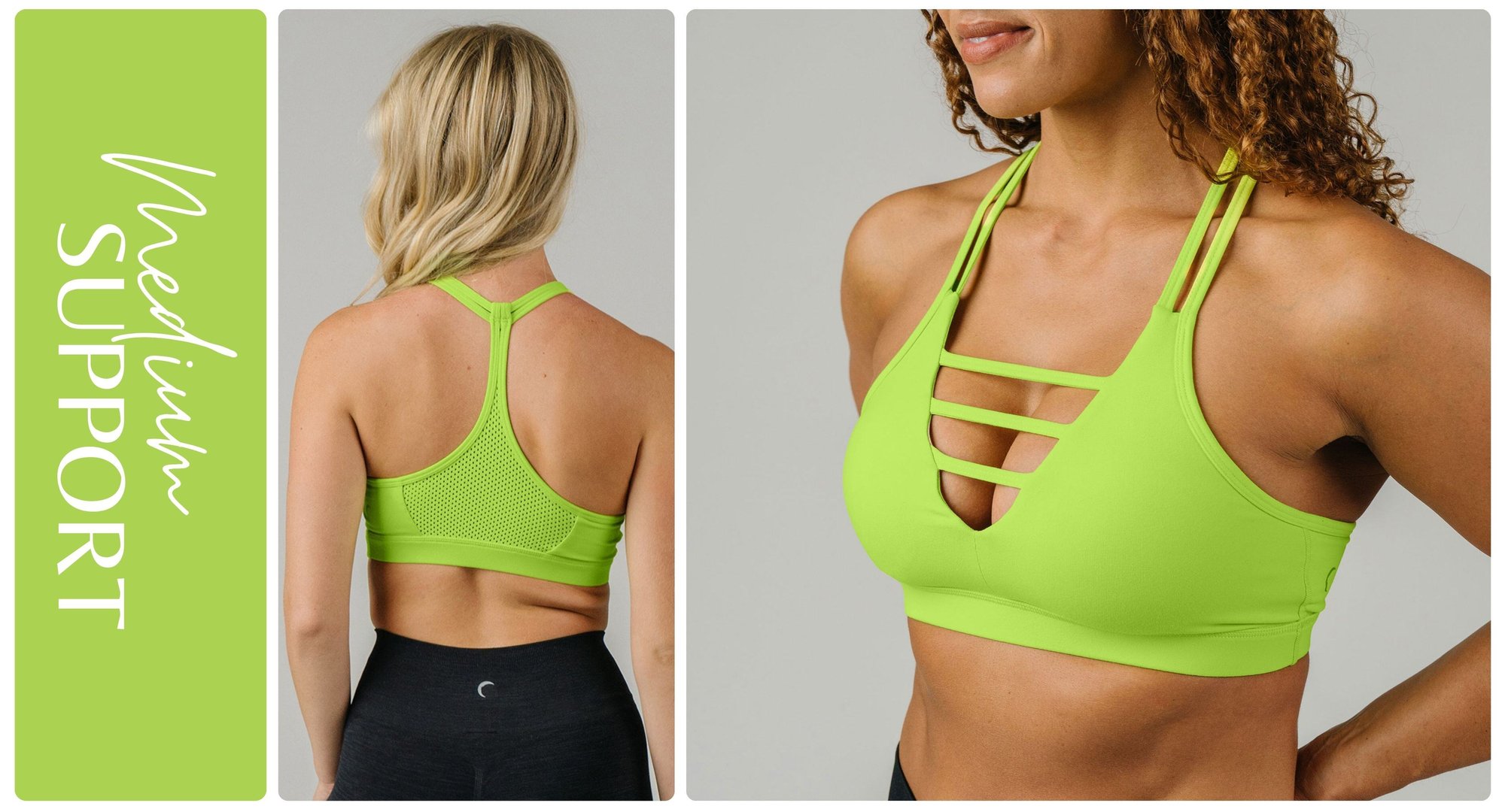 Neon Yellow Grid Bra - 2